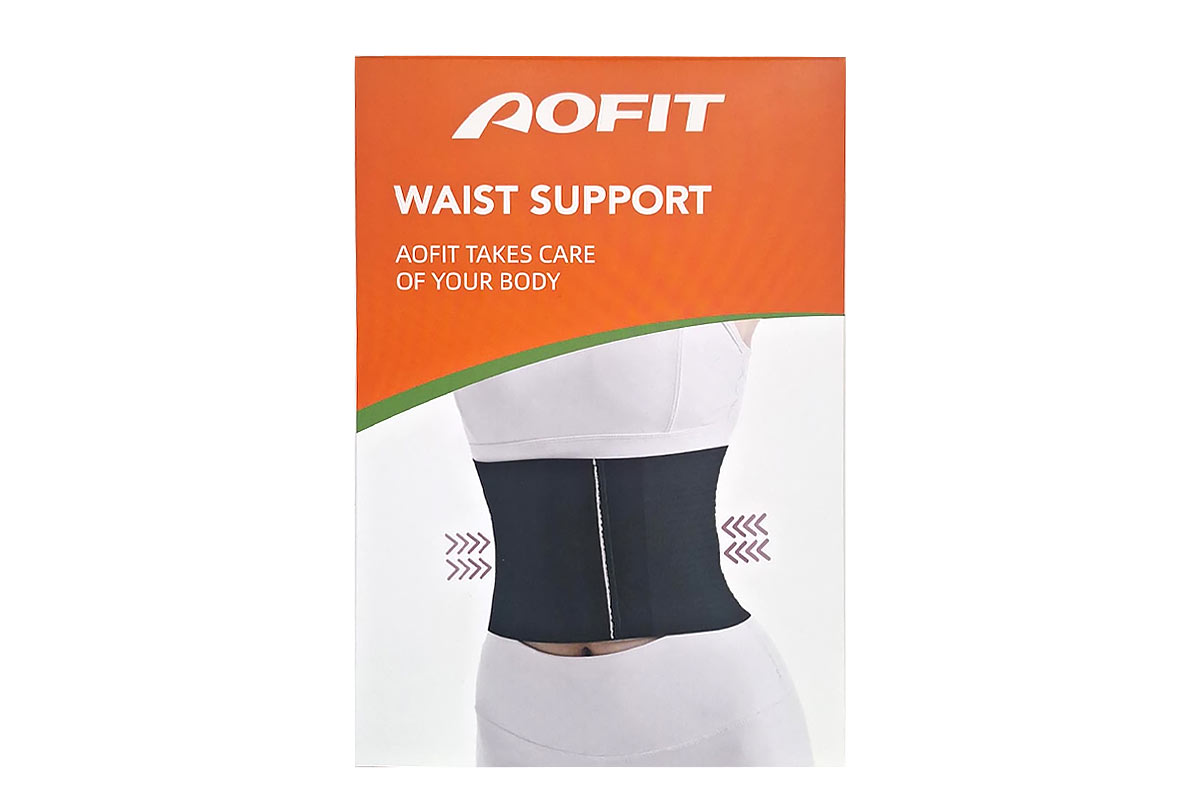AOFIT WAIST SUPPORT SHAPER ELASTIC SLIM BELT BLACK COLOR SIZE S - Apotek Plus Pharmacy