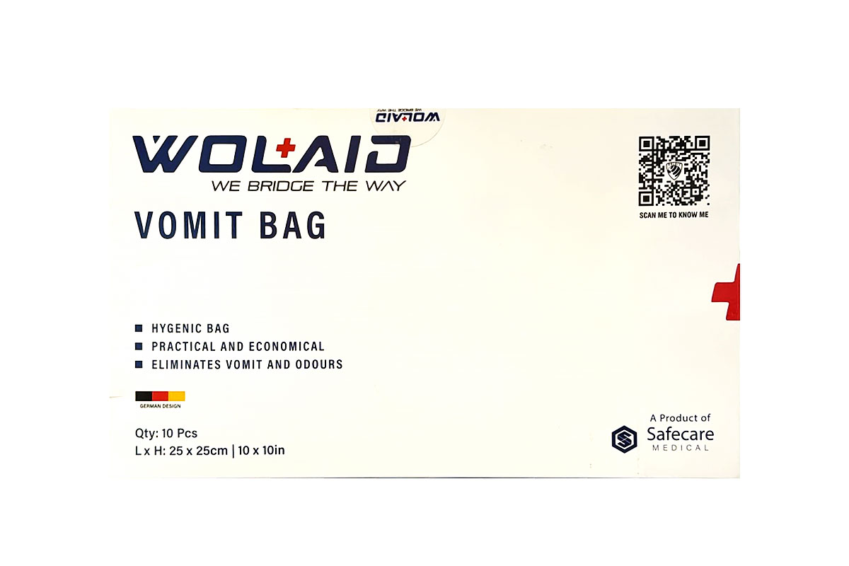 WOLAID VOMIT BAG WITH GEL  25 X 25CM 10 PIECES - Apotek Plus Pharmacy