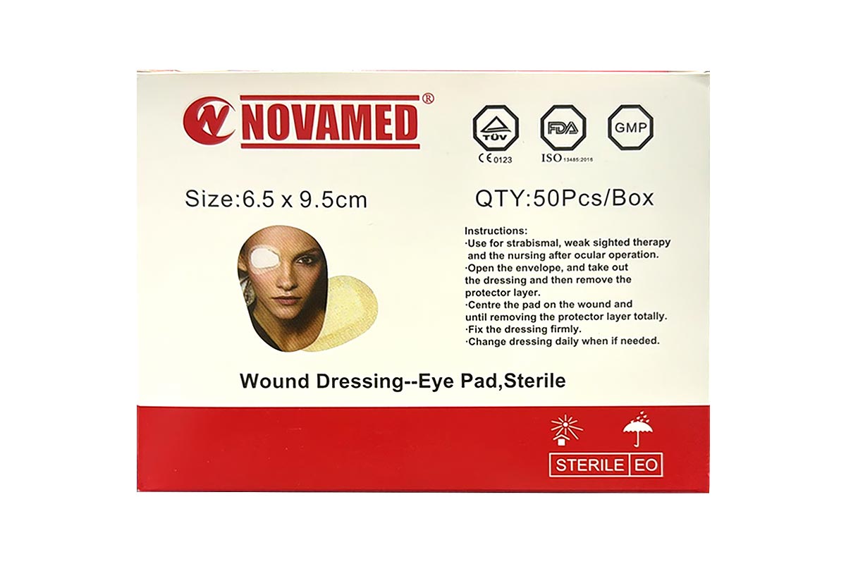 NOVAMED STERILE WOUND DRESSING EYE PAD 6.5 X 9.5CM 5 PIECES - Apotek Plus Pharmacy