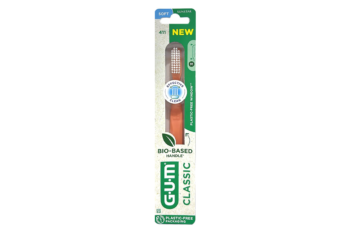 GUM CLASSIC SOFT TOOTHBRUSH COLOR ORANGE 411 - Apotek Plus Pharmacy