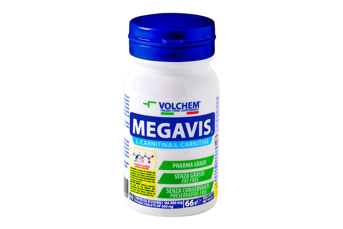 VOLCHEM MEGAVIS L-CARNITINE 500 MG 60 TABLETS - Apotek Plus Pharmacy